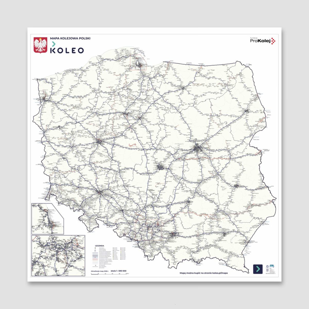 Mapa kolejowa Polski