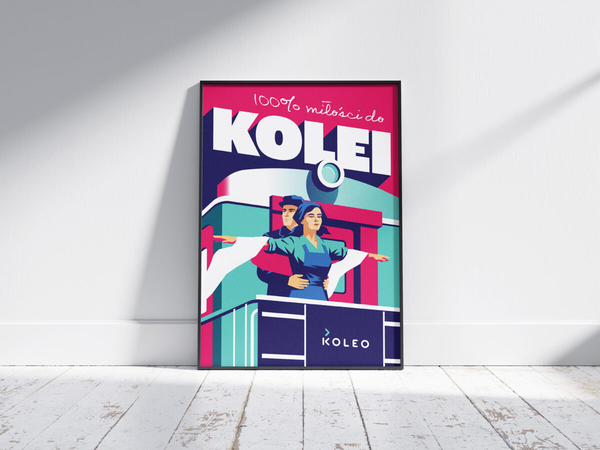 Plakat 100% miłości do kolei